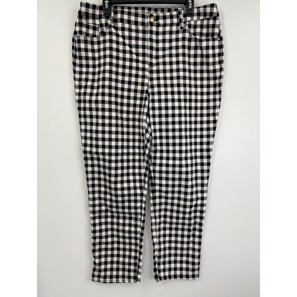 Chico's So Slimming Girlfriend Slim Ankle Pant Black White Sz 3 Regular (16) XL - Picture 1 of 5
